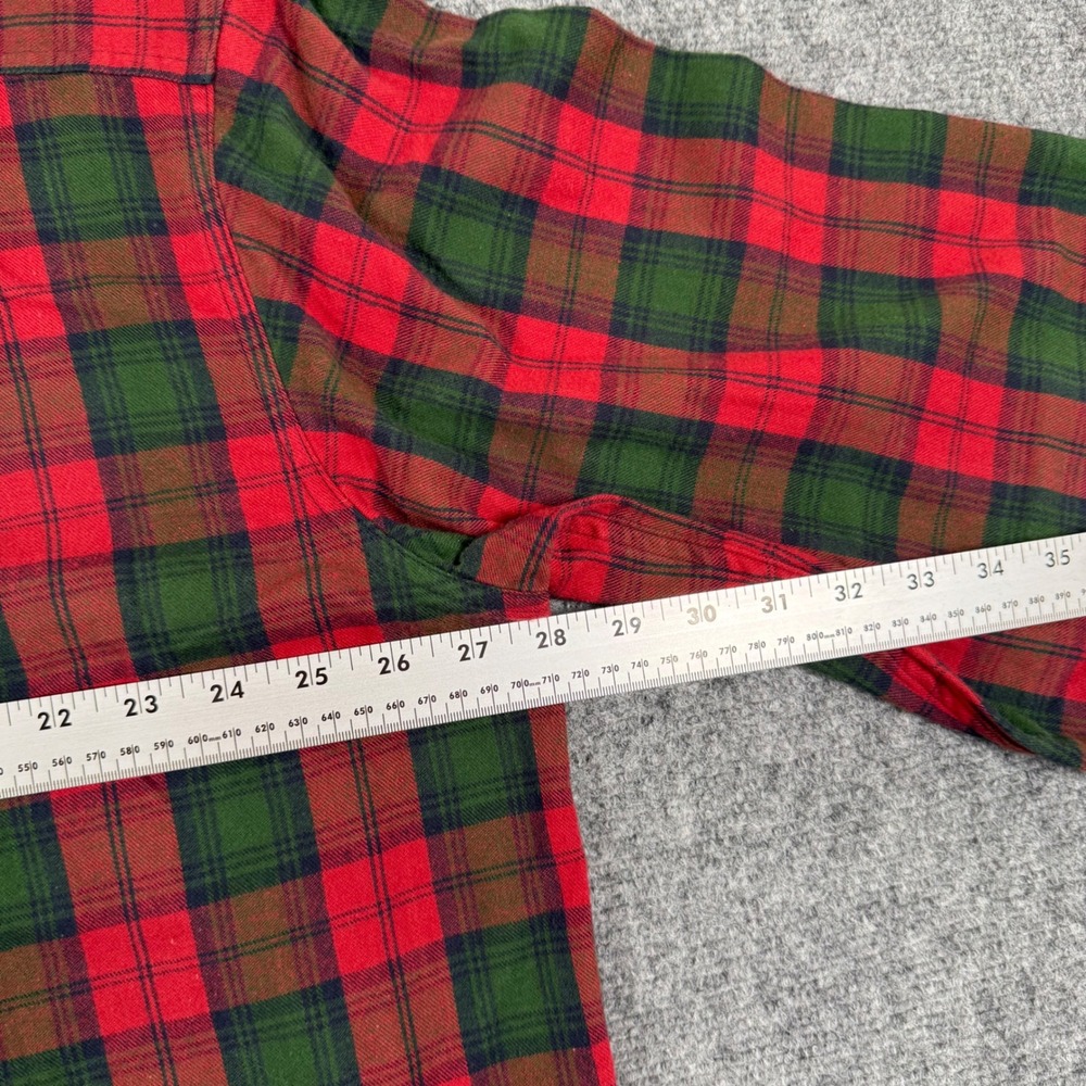 LL Bean Flannel XXL Tall Red Green Plaid Shirt Long Sleeve Button Down Men's - Picture 7 of 9